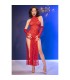 CHILIROSE CR 4853 VESTIDO ROJO DE ENCAJE CON GUANTES L XL