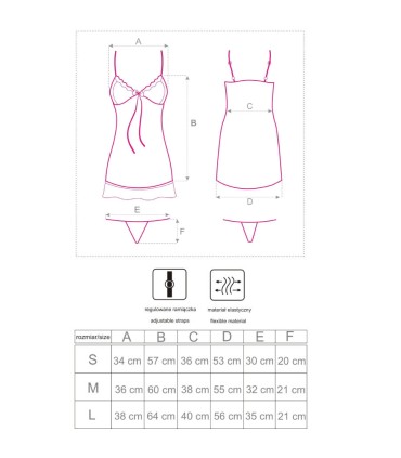 LIVCO CORSETTI FASHION LUISE 1710 BABYDOLL TANGA NEGRO S