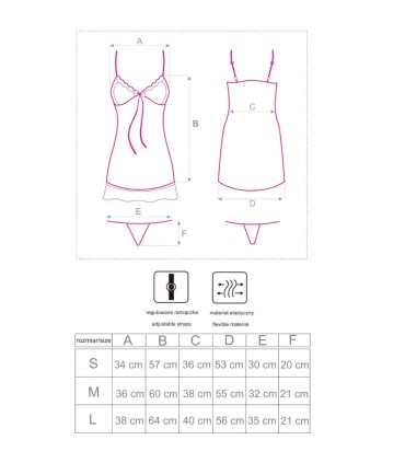 LIVCO CORSETTI FASHION HYEONA 1710 BABYDOLL TANGA ROSA S