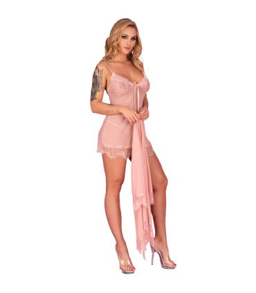 LIVCO CORSETTI FASHION HYEONA 1710 BABYDOLL TANGA ROSA L