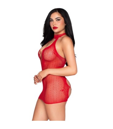 LEG AVENUE 81675 MINI VESTIDO HALTER ROJO TALLA UNICA