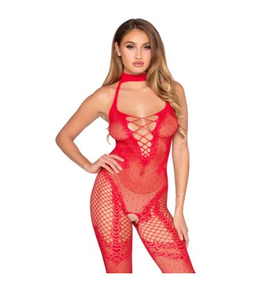 LEG AVENUE 89336 BODYSTOCKING SIN ENTREPIERNA ROJO TALLA UNICA