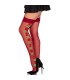LEG AVENUE 1957 MEDIAS DE LIGUERO CON FLORES ROJAS TALLA UNICA