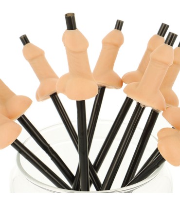 DIABLO PICANTE BOLSA 10 PAJITAS PENE NATURAL