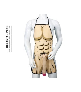 DIABLO PICANTE DELANTAL CON PENE 3D MUSCULOSO Y ATREVIDO