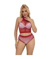 SUBBLIME - 952402 SET DE REJILLA CON BRILLANTES ROJO TALLA ÚNICA