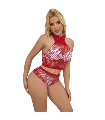 SUBBLIME 952402 SET DE REJILLA CON BRILLANTES ROJO TALLA UNICA