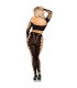 LEG AVENUE CROP TOP Y LEGGINGS CUT OUT SIN COSTURAS NEGRO