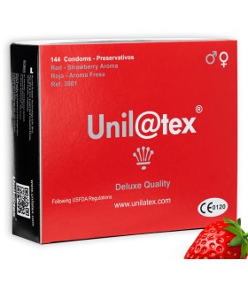 UNILATEX PRESERVATIVOS ROJOS FRESA 144 UDS