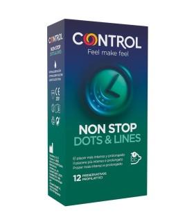 CONTROL NONSTOP PUNTOS Y ESTRIAS PRESERVATIVOS 12 UNIDADES