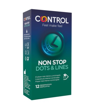 CONTROL NONSTOP PUNTOS Y ESTRIAS PRESERVATIVOS 12 UNIDADES