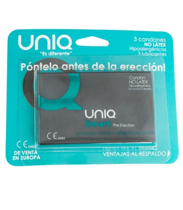 UNIQ SMART PRESERVATIVOS PRE ERECCION SIN LATEX 3 UNIDADES