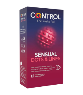 CONTROL SENSUAL DOTS LINES PUNTOS Y ESTRIAS 12 UDS
