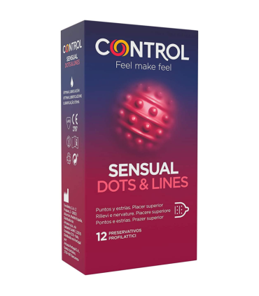 CONTROL SENSUAL DOTS LINES PUNTOS Y ESTRIAS 12 UDS