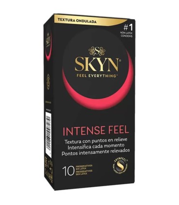 SKYN PRESERVATIVO INTENSE FEEL TEXTURA CON DISENO ONDULADO 10 UNIDADES