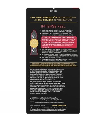 SKYN PRESERVATIVO INTENSE FEEL TEXTURA CON DISENO ONDULADO 10 UNIDADES