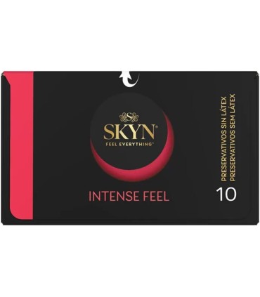 SKYN PRESERVATIVO INTENSE FEEL TEXTURA CON DISENO ONDULADO 10 UNIDADES