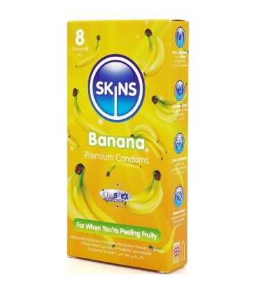 SKINS PRESERVATIVOS PREMIUM SABOR PLATANO PACK 8