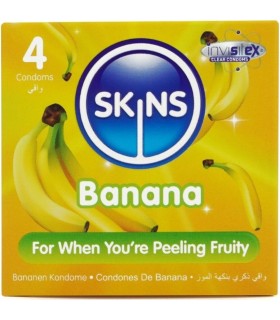 SKINS PRESERVATIVOS PREMIUM SABOR PLATANO PACK 4