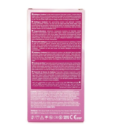 SKINS PRESERVATIVOS PREMIUM SABOR CHICLE PACK 8