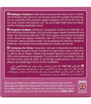 SKINS PRESERVATIVOS PREMIUM SABOR CHICLE PACK 4