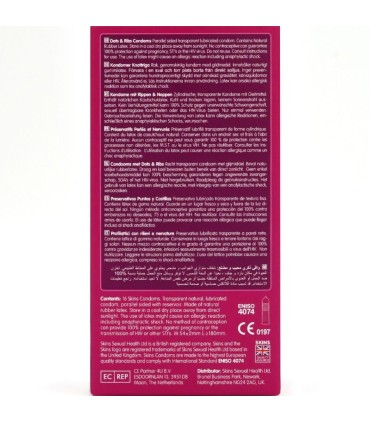SKINS DOTS RIBS PRESERVATIVOS PREMIUM PACK 16