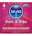 SKINS - DOTS & RIBS PRESERVATIVOS PREMIUM PACK 4
