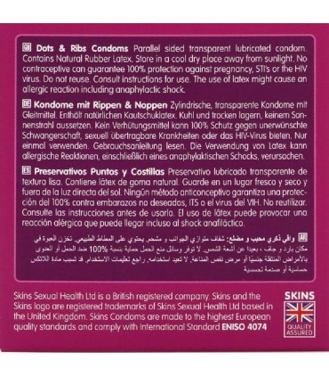 SKINS DOTS RIBS PRESERVATIVOS PREMIUM PACK 4