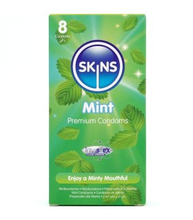 SKINS PRESERVATIVOS PREMIUM SABOR MENTA PACK 8