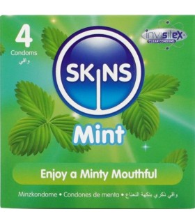 SKINS PRESERVATIVOS PREMIUM SABOR MENTA PACK 4