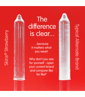 SKINS PRESERVATIVOS PREMIUM SABOR FRESA PACK 4