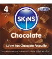 SKINS - PRESERVATIVOS PREMIUM SABOR CHOCOLATE PACK 4