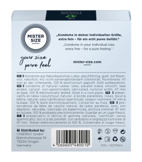 MISTER SIZE PRESERVATIVOS TALLA XS 47 MM 3 UNIDADES