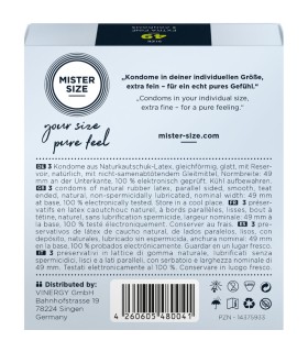 MISTER SIZE PRESERVATIVOS TALLA S 49 MM 3 UNIDADES