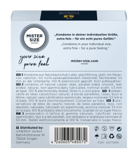 MISTER SIZE PRESERVATIVOS TALLA M 53 MM 3 UNIDADES