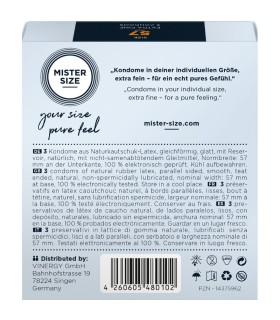 MISTER SIZE PRESERVATIVOS TALLA L 57 MM 3 UNIDADES
