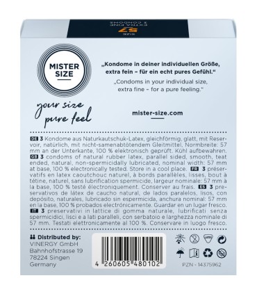 MISTER SIZE PRESERVATIVOS TALLA L 57 MM 3 UNIDADES