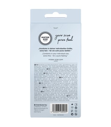 MISTER SIZE PRESERVATIVOS TALLA M 53 MM 10 UNIDADES