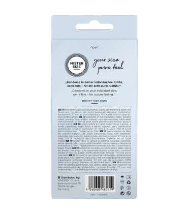 MISTER SIZE PRESERVATIVOS TALLA L 57 MM 10 UNIDADES
