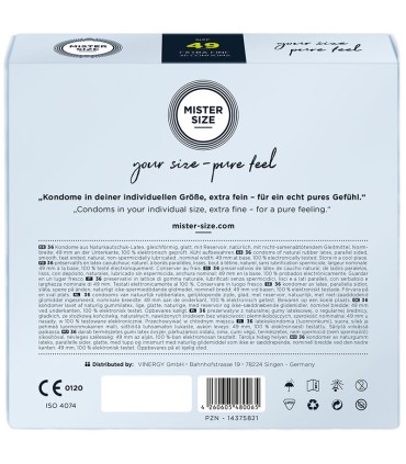 MISTER SIZE PRESERVATIVOS TALLA S 49 MM 36 UNIDADES