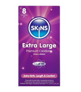 SKINS TAMANO XL PRESERVATIVOS PREMIUM PACK 8