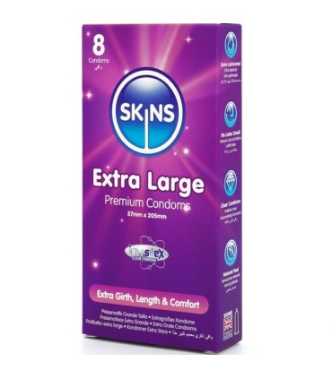 SKINS TAMANO XL PRESERVATIVOS PREMIUM PACK 8