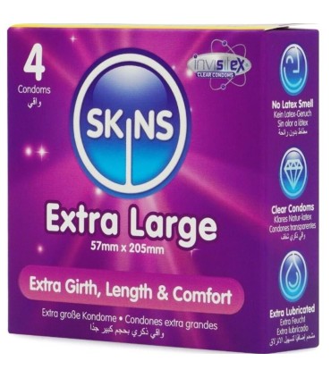 SKINS TAMANO XL PRESERVATIVOS PREMIUM PACK 4