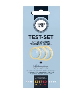 MISTER SIZE TEST SET 3 PRESERVATIVOS DIFERENTES TALLAS CINTA METRICA