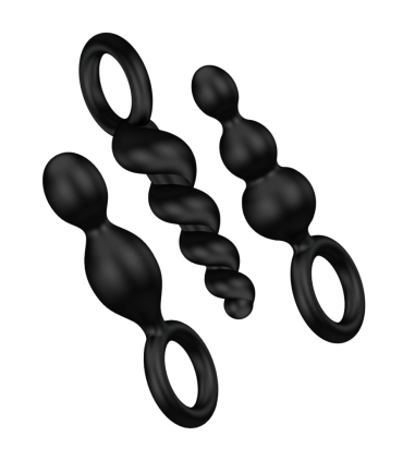 SATISFYER ANAL PLUGS SET 3 PCS NEGRO