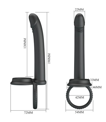 PRETTY LOVE MOSES ANILLO DOBLE PENE PARA DONLE PENETACION NEGRO