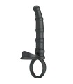 PRETTY LOVE - TATUM ANILLO VIBRADOR PENE CON PLUG 10 VIBRACIONES NEGRO
