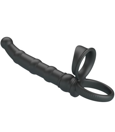 PRETTY LOVE TATUM ANILLO VIBRADOR PENE CON PLUG 10 VIBRACIONES NEGRO
