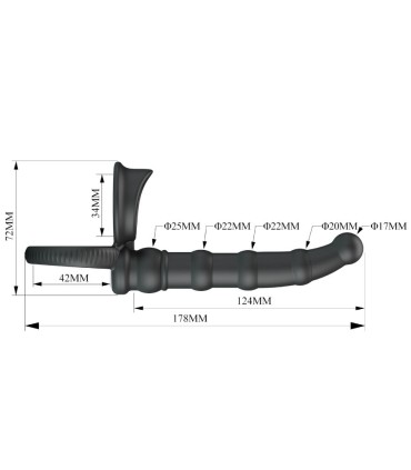 PRETTY LOVE TATUM ANILLO VIBRADOR PENE CON PLUG 10 VIBRACIONES NEGRO