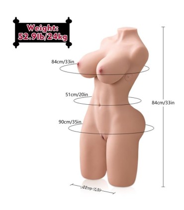 XISE ERICA THRUSTING TORSO REALISTICO CON VIBRACION FEMENINO 84 CM